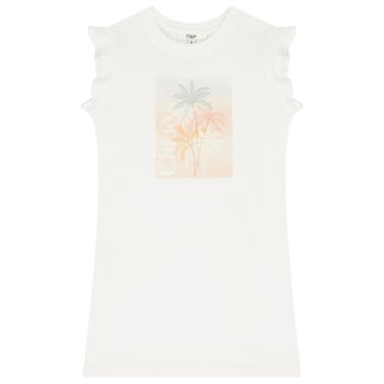 Girls White Logo Dress
