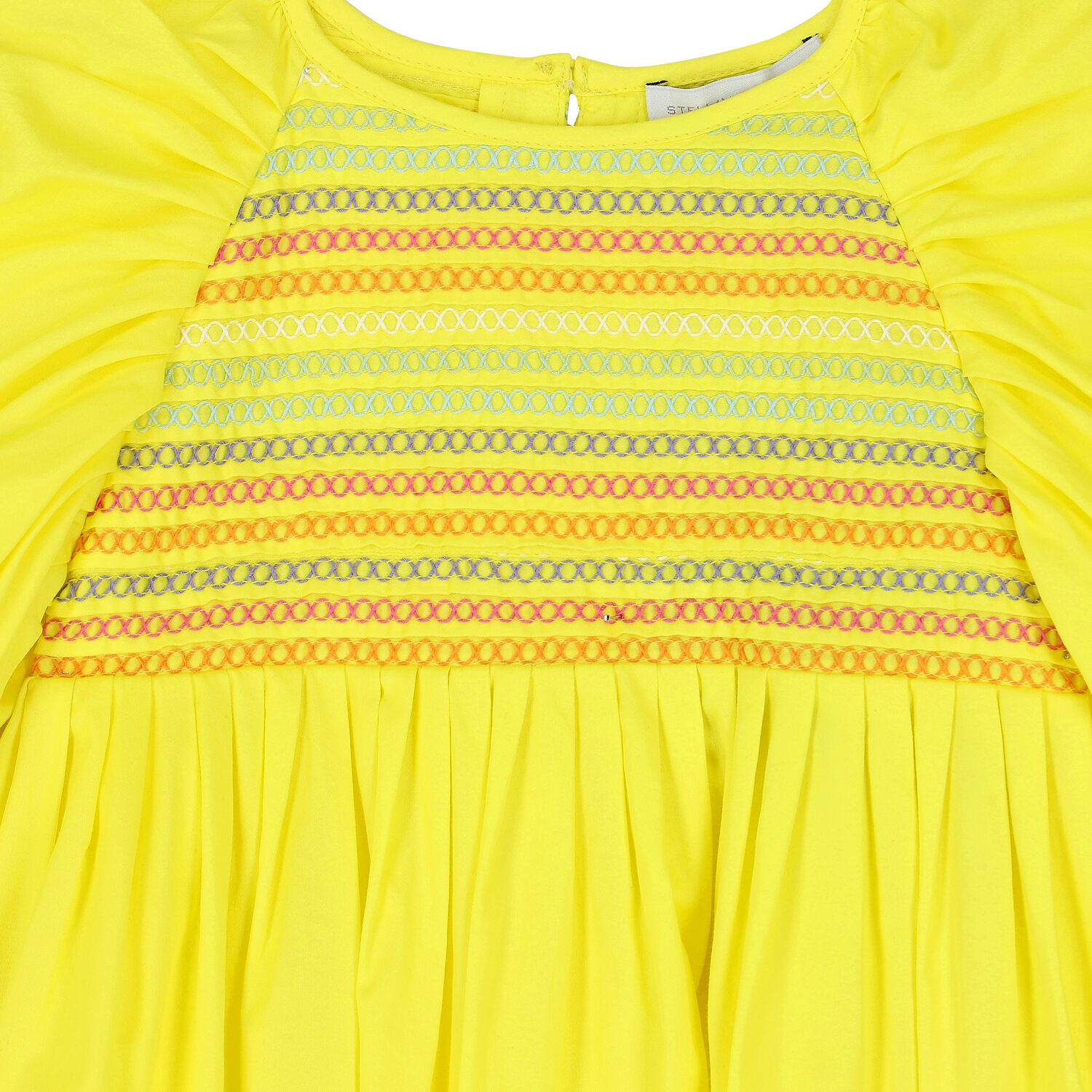 Girls Yellow Pleated Dress, 1, hi-res