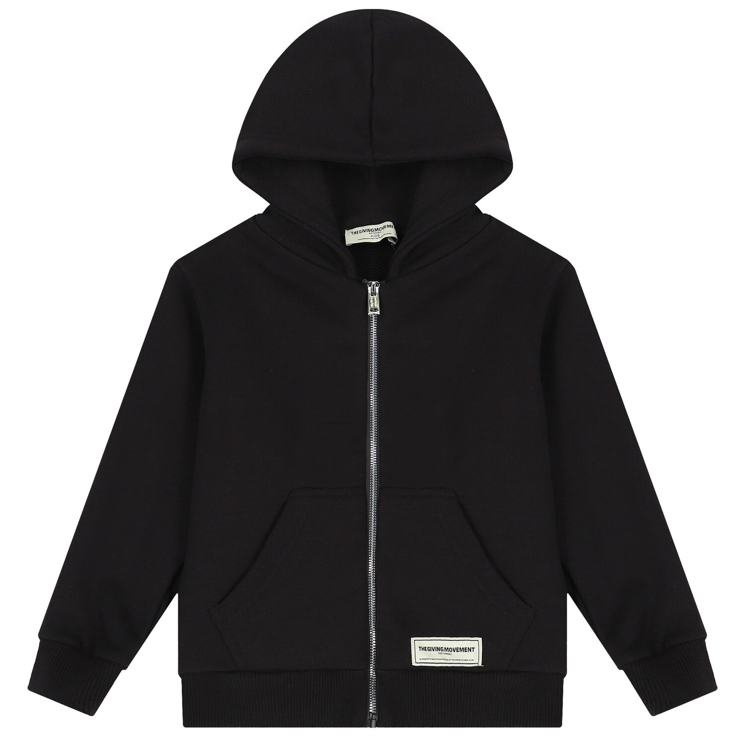 Black Logo Hooded Zip Up Top, 2, hi-res image number null