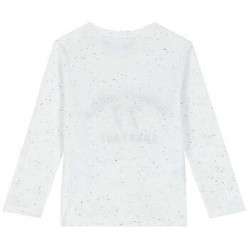 Baby Boys White & Navy Long Sleeve Top