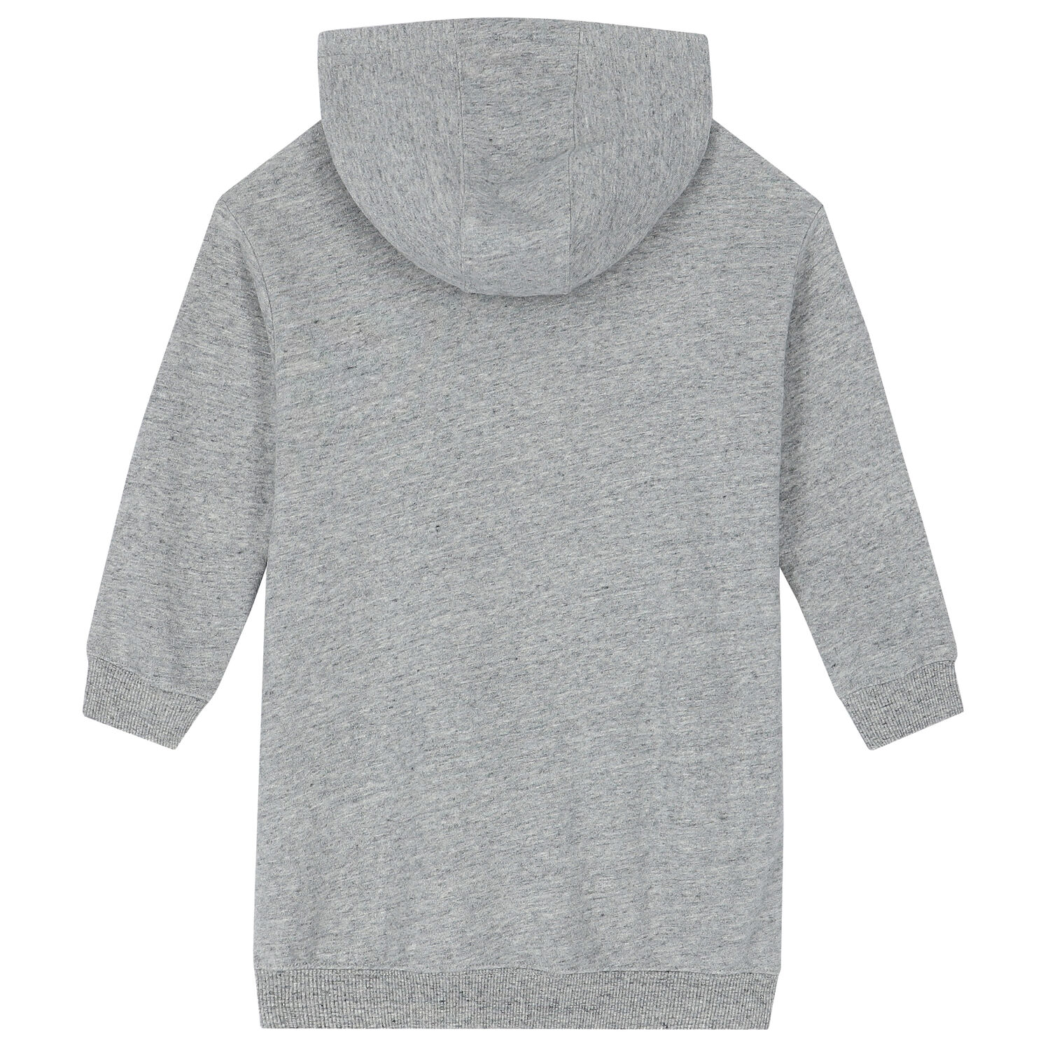 Girls Grey Logo Hooded Dress, 1, hi-res