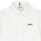 Boys White Logo Shirt, 1, hi-res