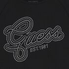 Girls Black Embellished Logo T-Shirt, 4, hi-res