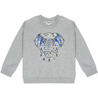 Girls Grey Elephant Logo Sweatshirt, 1, hi-res