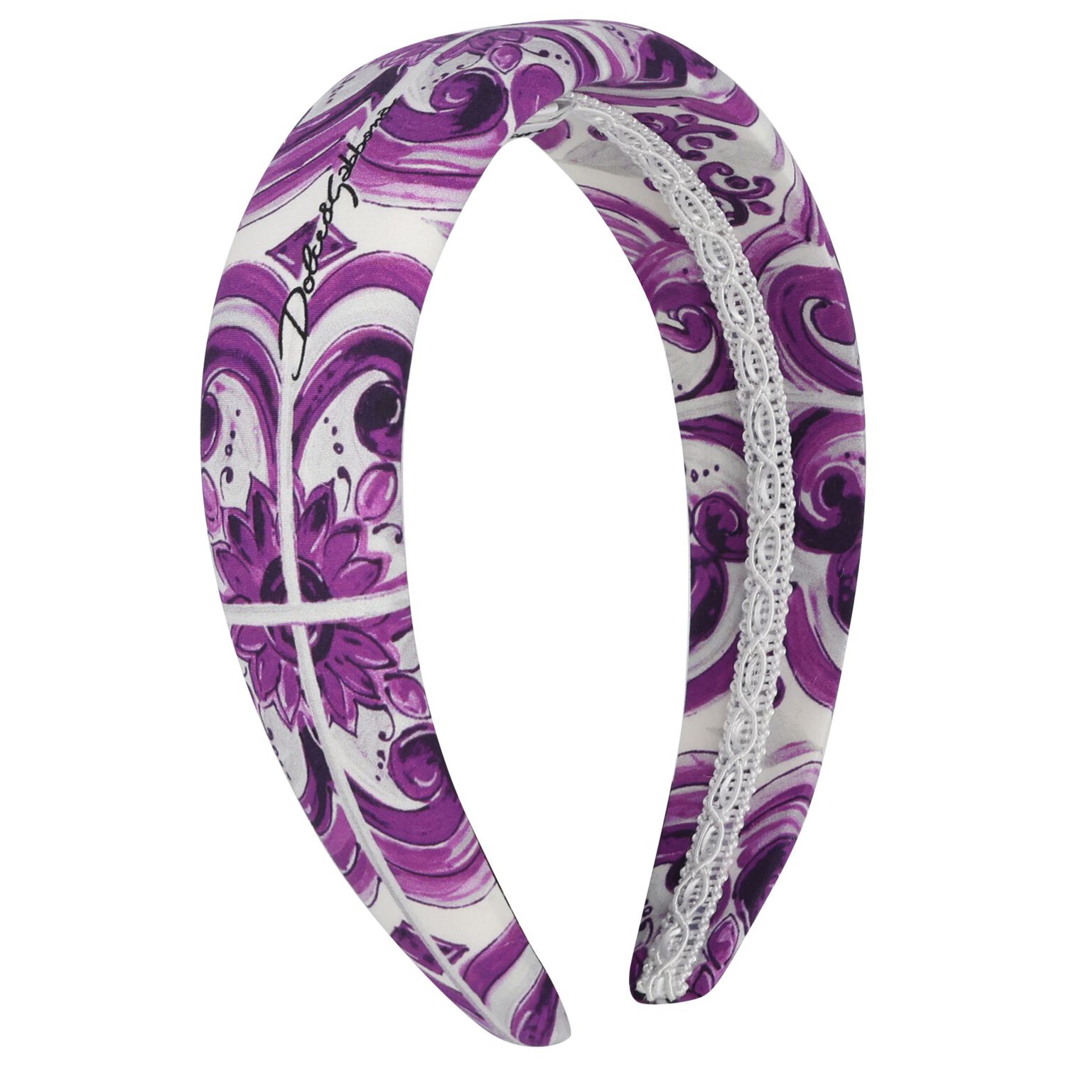 Girls White & Purple Majolica Headband, 1, hi-res image number null