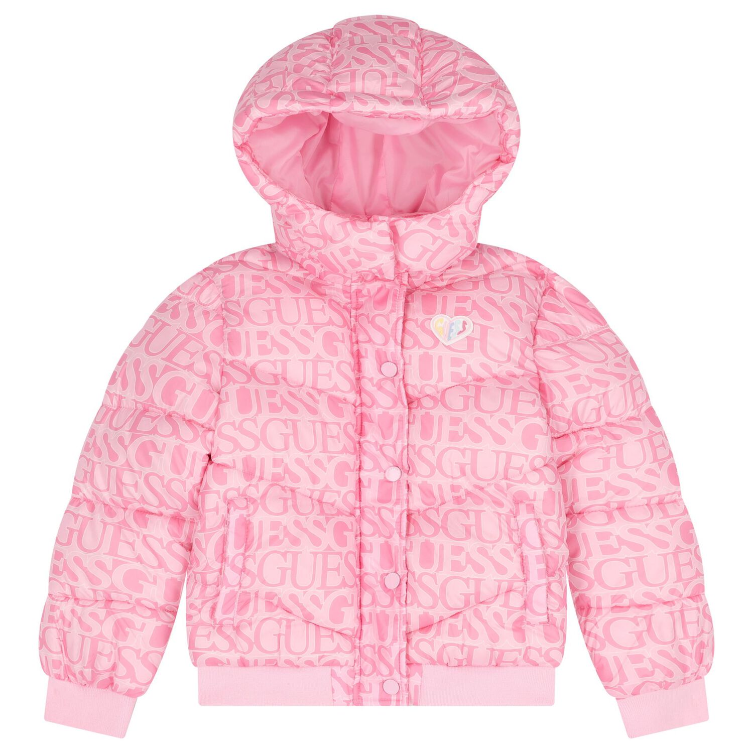 Girls Pink Logo Padded Jacket, 1, hi-res image number null