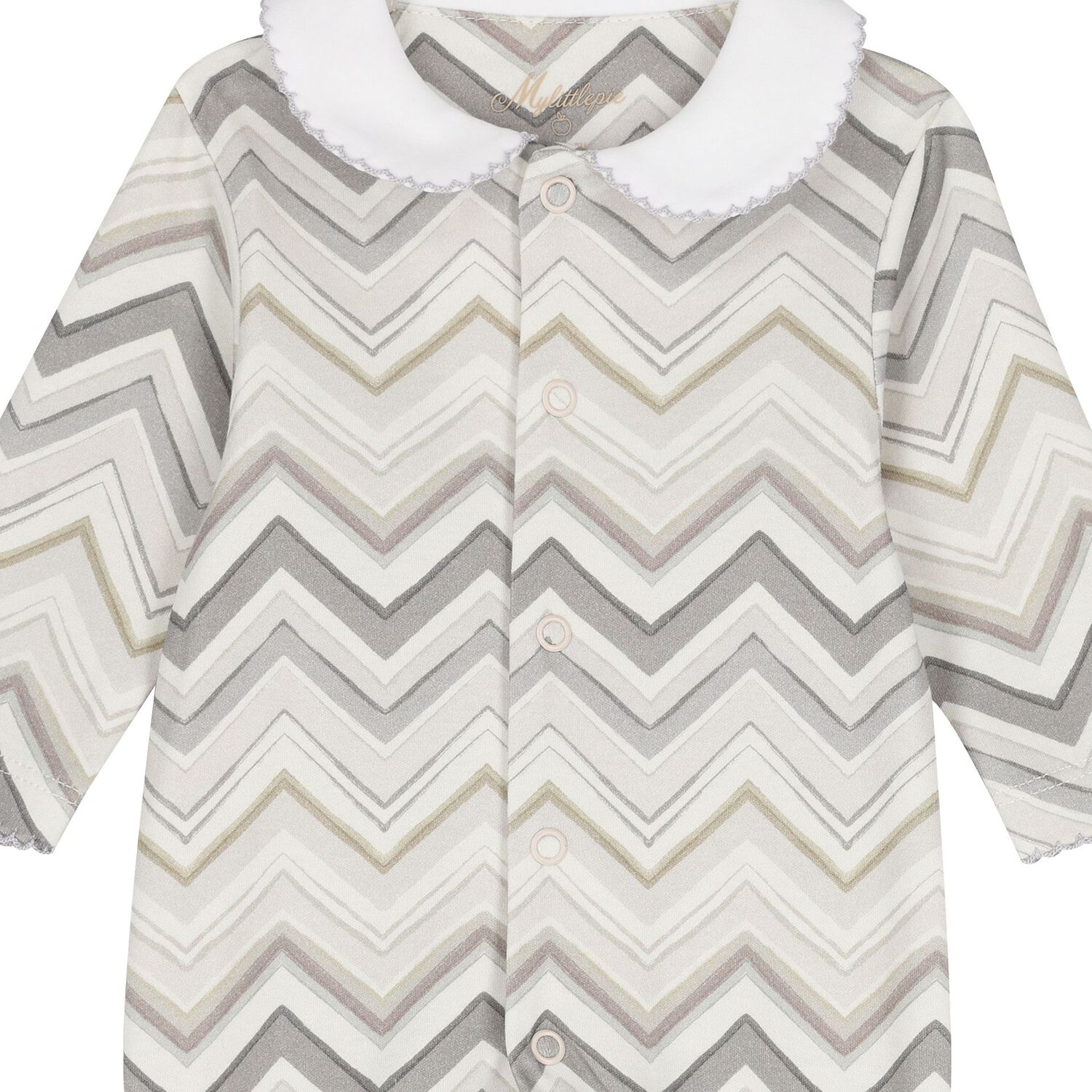 Grey Zig Zag Babygrow, 3, hi-res