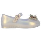 Younger Girls Ivory & Beige Butterfly Jelly Shoes, 2, hi-res