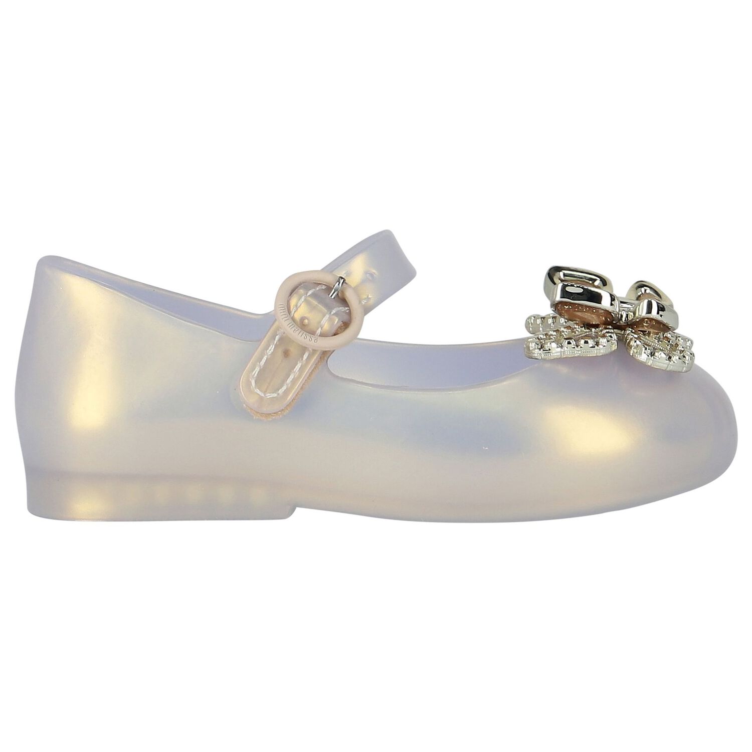 Younger Girls Ivory & Beige Butterfly Jelly Shoes, 2, hi-res