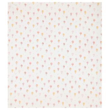 Baby Girls White & Yellow Hot Air Balloon Blanket