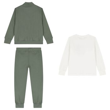 Boys Green & Ivory Skate Tracksuit Set