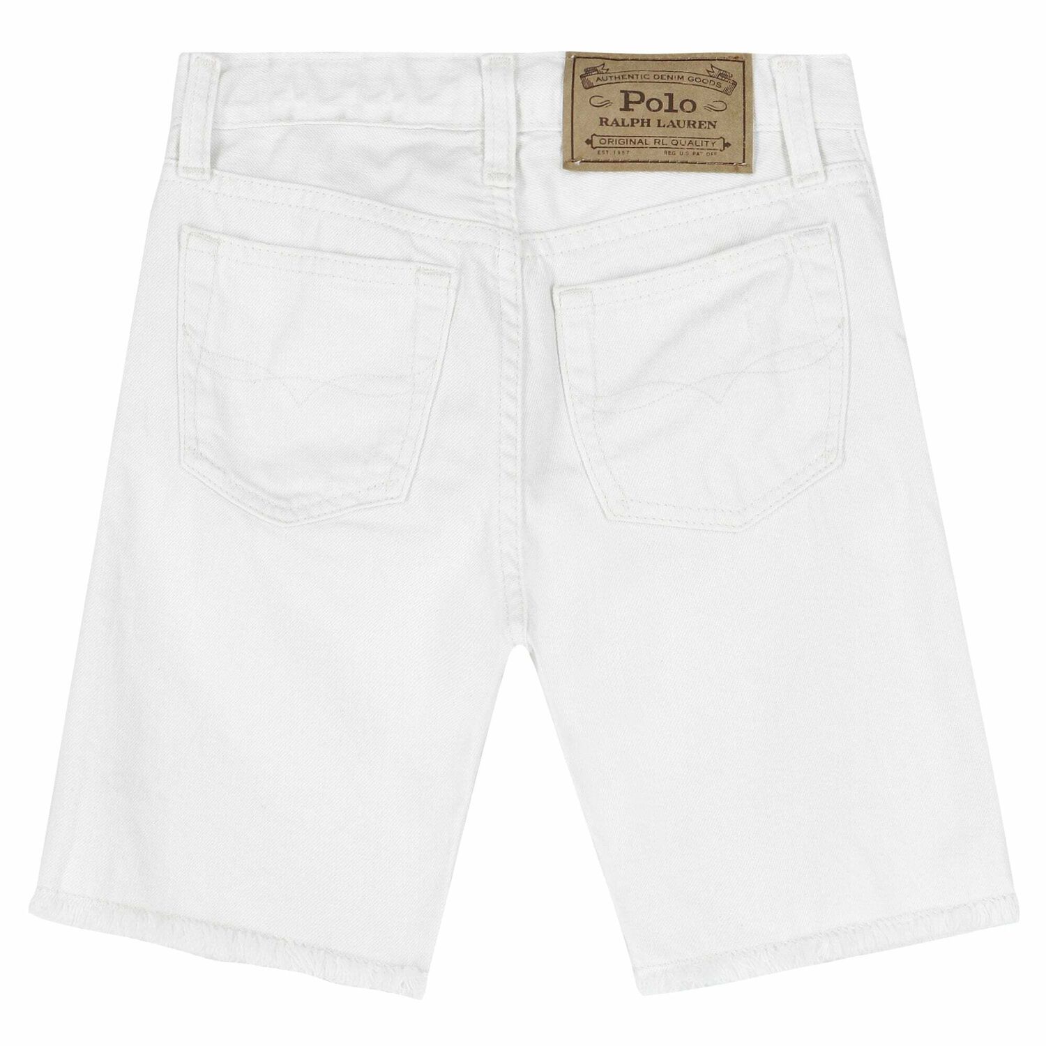 Boys White Denim Shorts, 1, hi-res