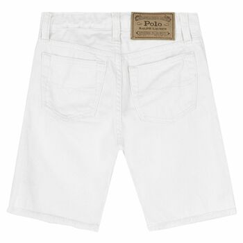 Boys White Denim Shorts