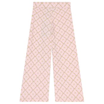 Girls Pink & Gold Logo Trousers