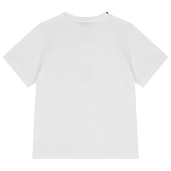Boys White Logo Majolica T-Shirt