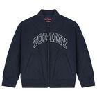 Boys Navy Blue Reversible Puffer Jacket, 1, hi-res