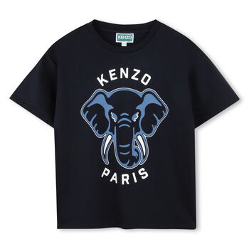 Boys Navy Blue Elephant Logo T-Shirt