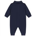 Baby Boys Navy Blue Pony Logo Romper, 1, hi-res