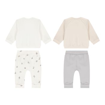 Baby Boys Ivory, Beige & Grey Tracksuits ( 2-Pack )