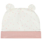 Girls Ivory & Pink Babygrow, Hat & Bib Set, 1, hi-res
