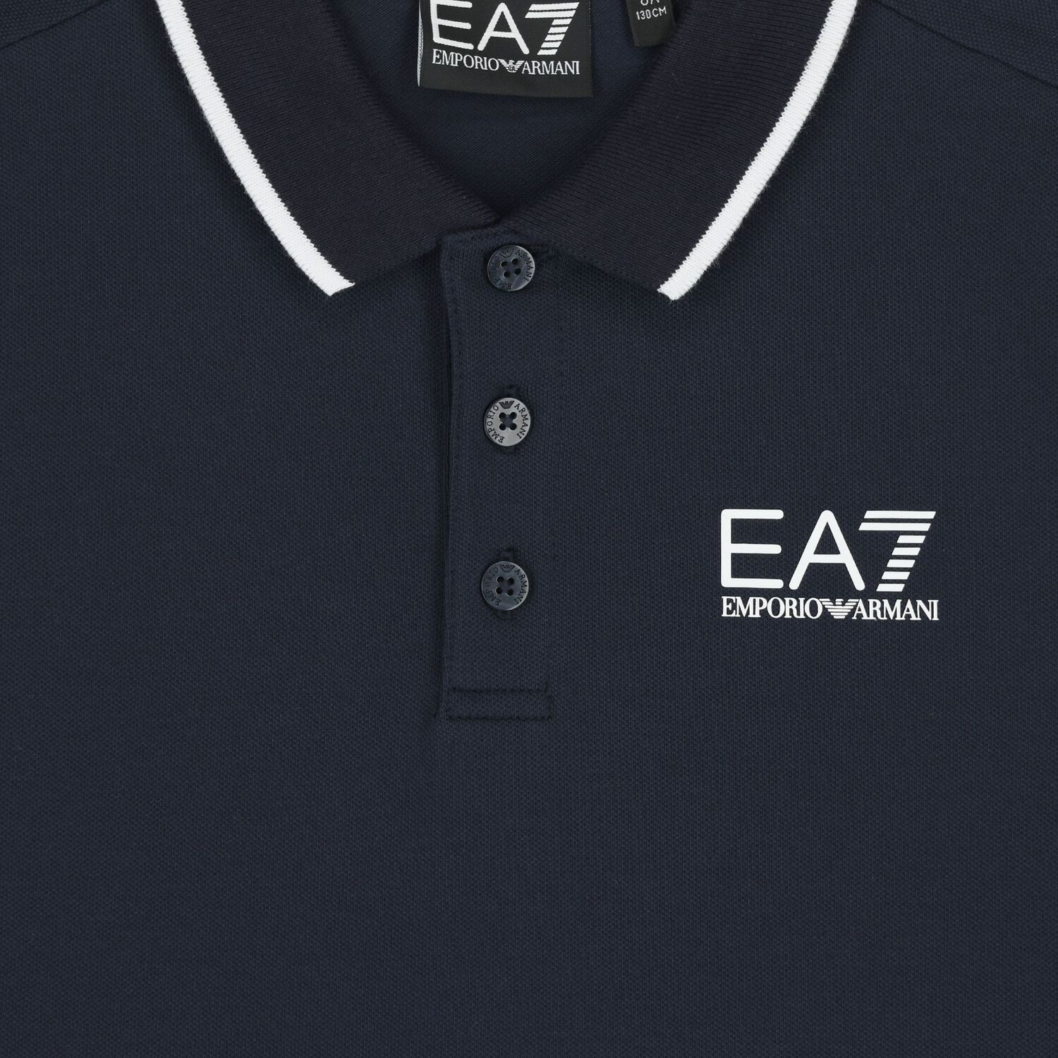 Boys Navy Blue Logo Polo Shirt  , 1, hi-res