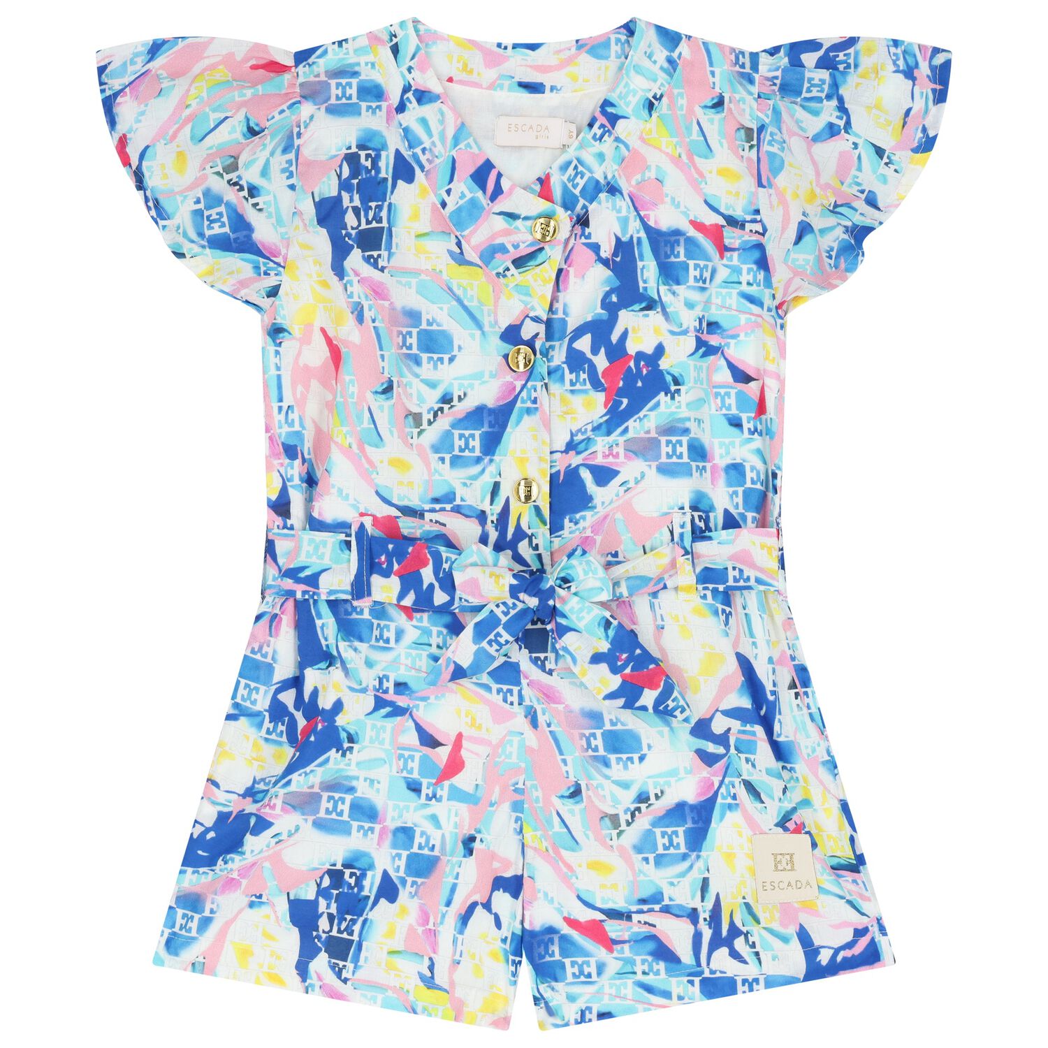Girls Multi-Coloured Logo Playsuit, 1, hi-res image number null