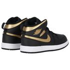 Black, White & Gold Air Jordan 1 Mid Trainers, 1, hi-res