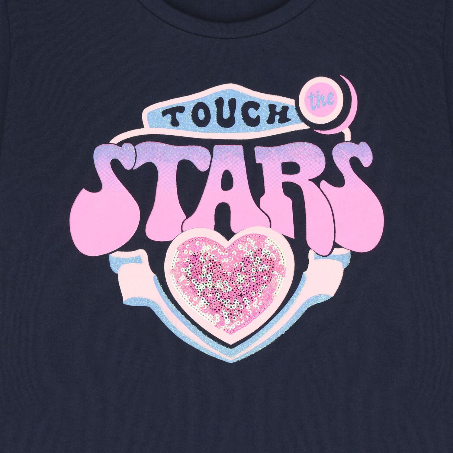 Girls Navy Blue Embellished T-Shirt, 2, hi-res