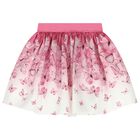 Girls White & Pink Butterfly Skirt Set, 2, hi-res