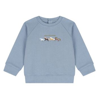 Younger Boys Blue Horse Logo Sweatshirt