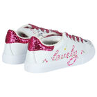 Girls White & Pink Disney Leather Trainers, 1, hi-res