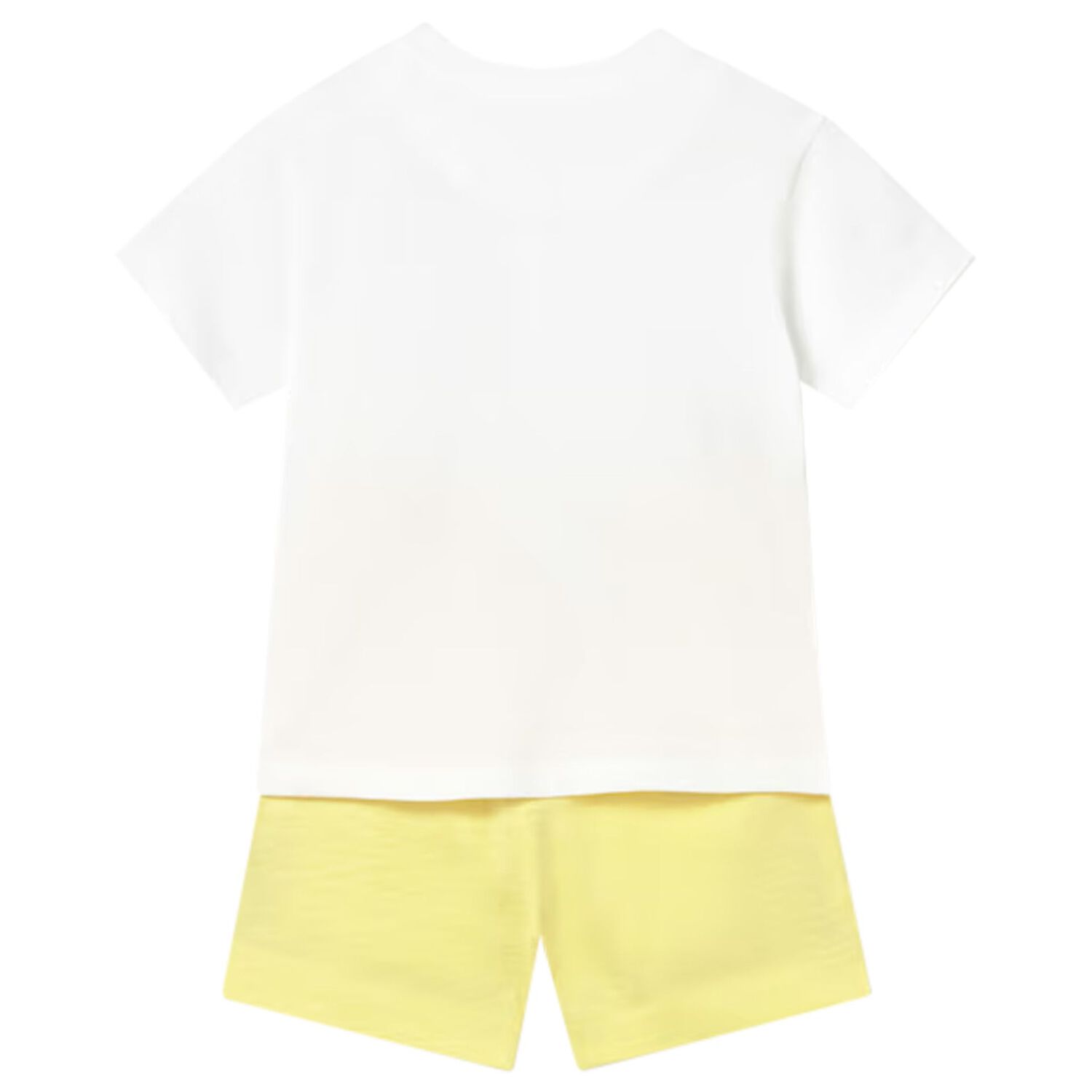 Younger Boys White & Yellow Shorts Set, 1, hi-res