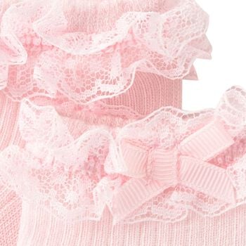 Baby Girls Pink Lace Socks 