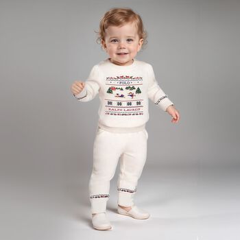 Baby Girls Ivory Festive Tracksuit