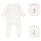 Baby Girls Ivory & Pink Babygrow Gift Set, 1, hi-res