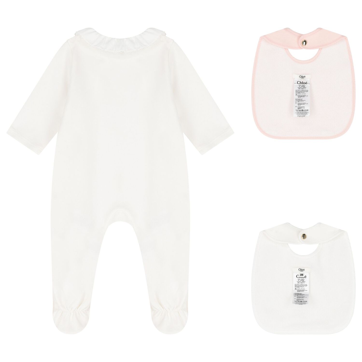 Baby Girls Ivory & Pink Babygrow Gift Set, 1, hi-res