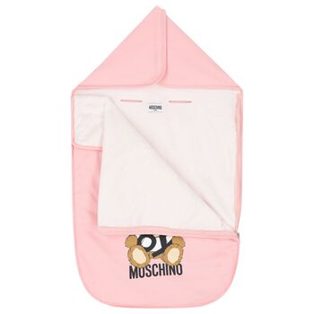 Baby Girls Pink Teddy Bear Logo Nest