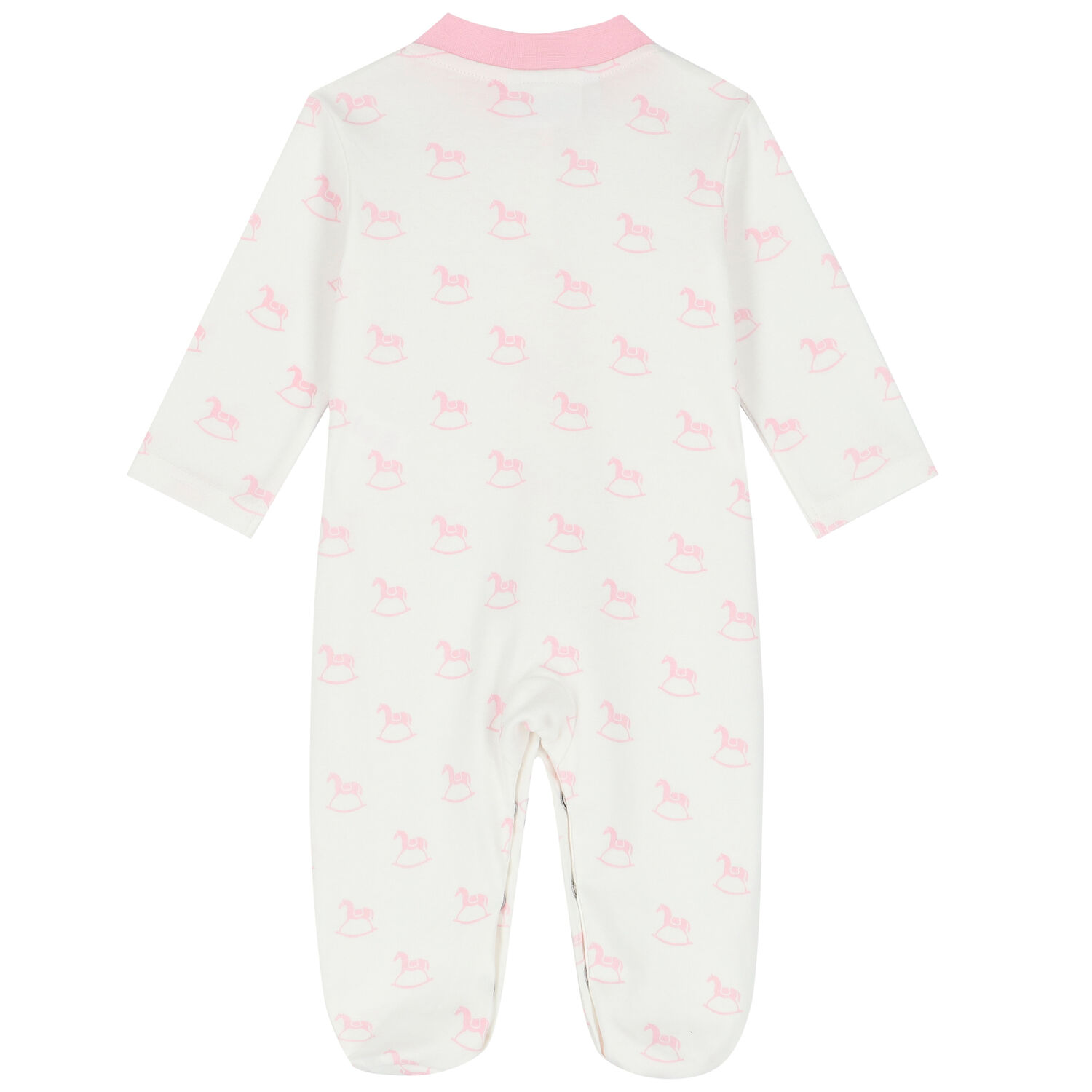 Baby Girls Ivory & Pink Horse Babygrow, 1, hi-res image number null