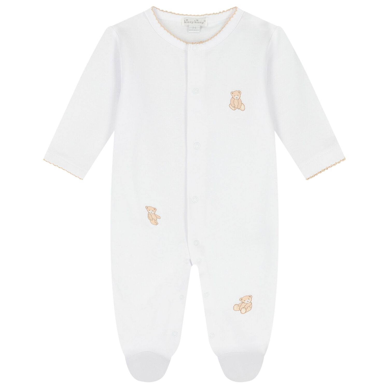 White Teddy Bear Babygrow Gift Set, 1, hi-res