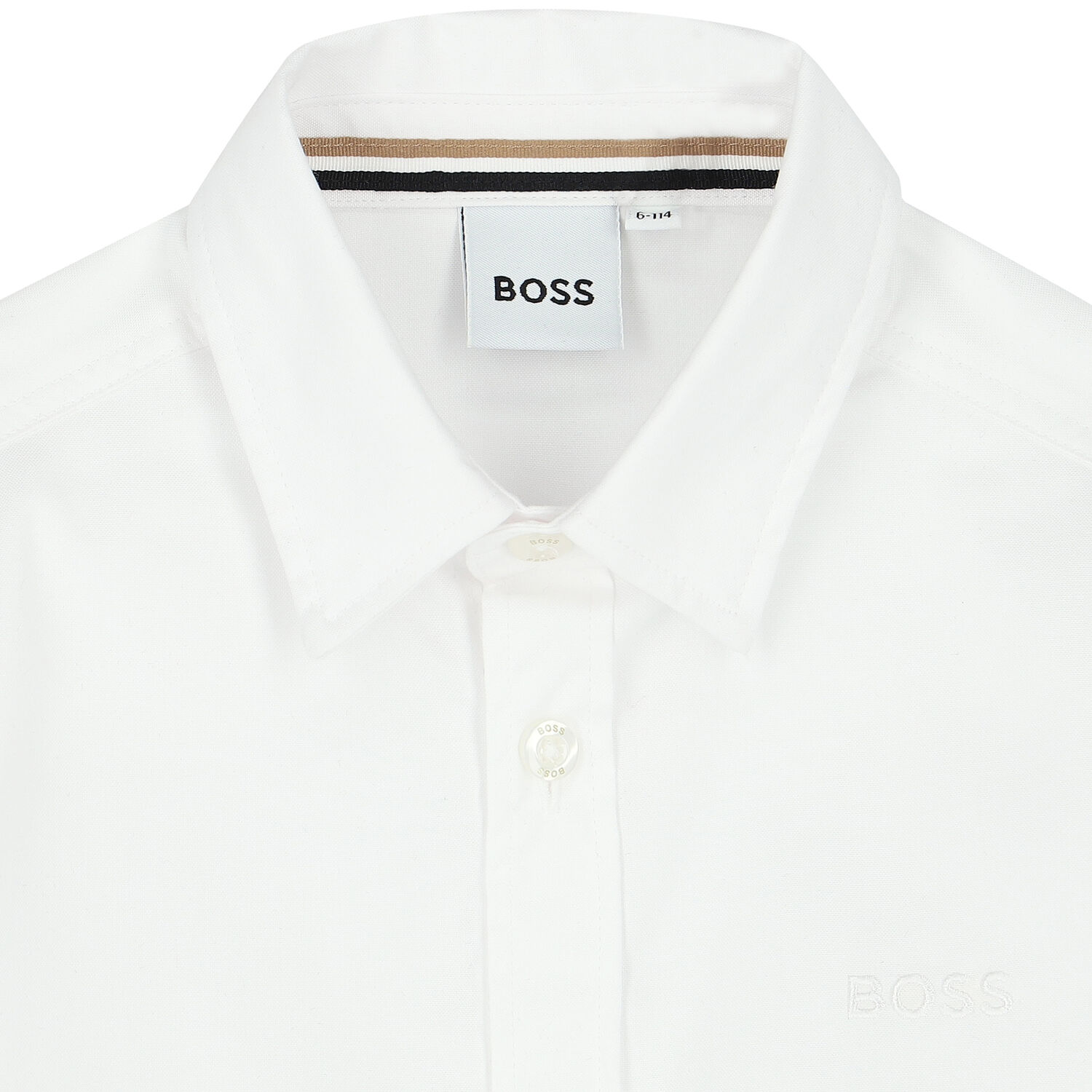 Boys White Logo Shirt, 1, hi-res