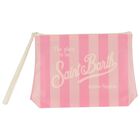 Girls Pink & White Striped Swimsuit, 1, hi-res