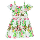 Girls White & Yellow Lemon Dress, 1, hi-res