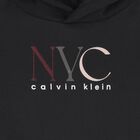 Girls Black Logo Hooded Top, 1, hi-res