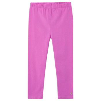 Girls Pink Cotton Leggings