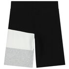 Boys Black Logo Shorts, 3, hi-res