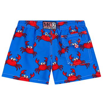 Boys Blue Crabs Print Swim Shorts