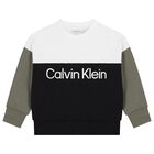 Boys Black, Green & White Logo Sweatshirt, 1, hi-res