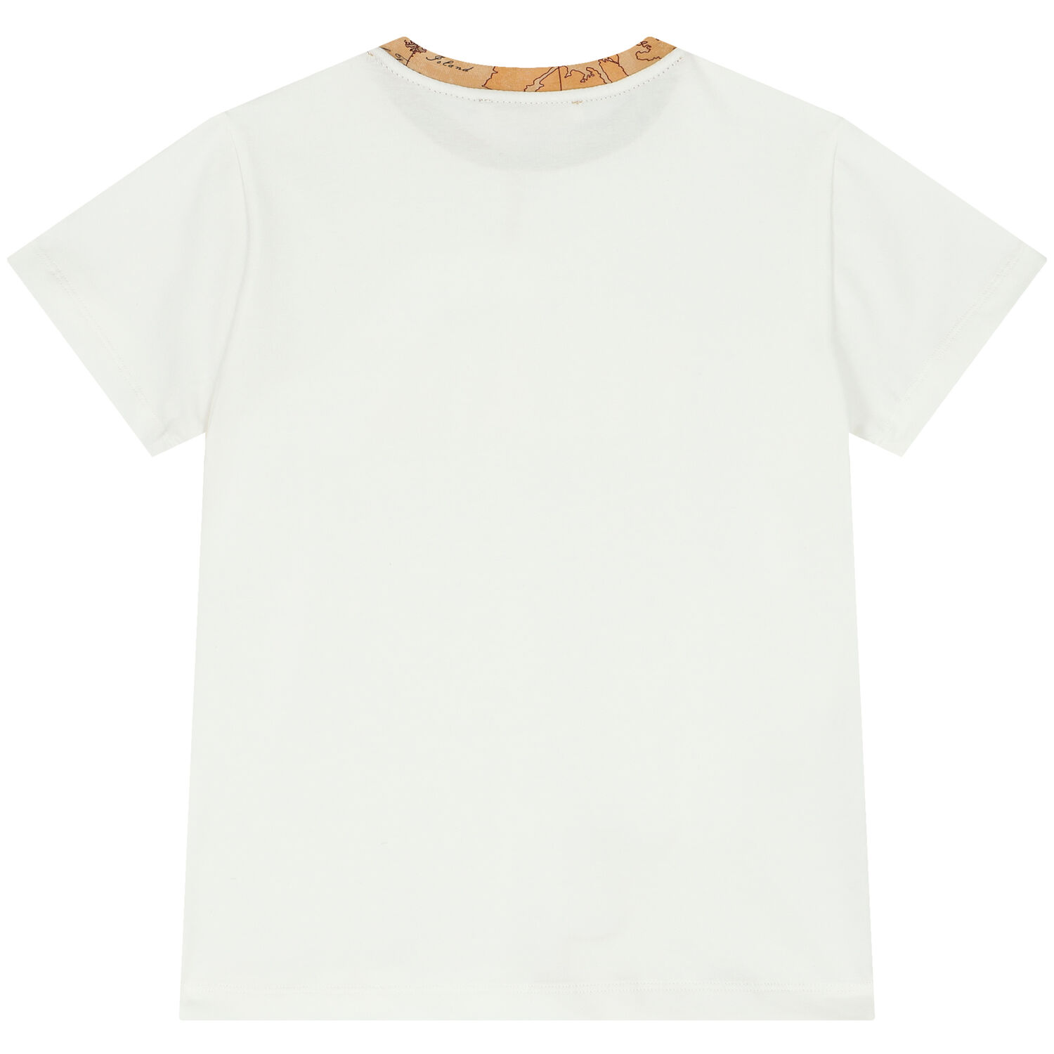 Boys Ivory & Beige Geo Map Logo T-Shirt, 1, hi-res