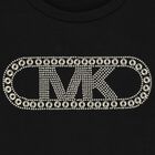 Girls Black Logo Long Sleeve Top, 1, hi-res