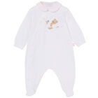 Girls White & Pink Babygrow, 1, hi-res